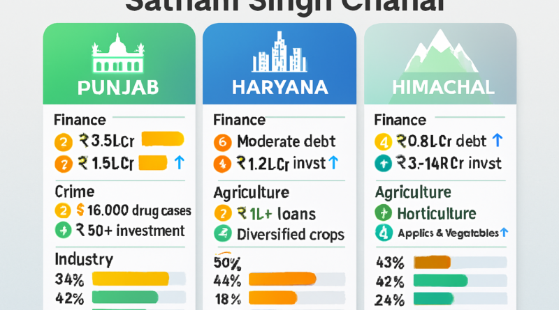 ਪੰਜਾਬ, ਹਰਿਆਣਾ ਅਤੇ ਹਿਮਾਚਲ ਪ੍ਰਦੇਸ਼ ਦਾ ਤੁਲਨਾਤਮਕ ਅਧਿਐਨ: ਵਿੱਤ, ਅਪਰਾਧ, ਖੇਤੀਬਾੜੀ, ਉਦਯੋਗ ਅਤੇ ਰੁਜ਼ਗਾਰ