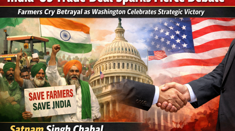 ਭਾਰਤ-ਅਮਰੀਕਾ ਵਪਾਰ ਸੌਦਾ ਤਿੱਖੀ ਬਹਿਸ ਛੇੜਦਾ: ਕਿਸਾਨ ਵਿਸ਼ਵਾਸਘਾਤ ਦਾ ਰੋਣਾ, ਵਾਸ਼ਿੰਗਟਨ ਰਣਨੀਤਕ ਜਿੱਤ ਮਨਾਉਂਦਾ–ਸਤਨਾਮ ਸਿੰਘ ਚਾਹਲ