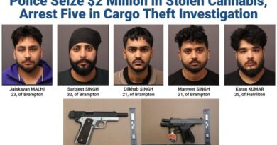 ਜਾਂਚਕਰਤਾਵਾਂ ਨੇ ਪੰਜ ਪੁਰਸ਼ਾਂ ਨੂੰ ਗ੍ਰਿਫ਼ਤਾਰ ਕੀਤਾ ਅਤੇ ਉਨ੍ਹਾਂ ਦੀ ਤਲਾਸ਼ੀ ਦੌਰਾਨ, ਦੋ ਹਥਿਆਰ ਮਿਲੇ।