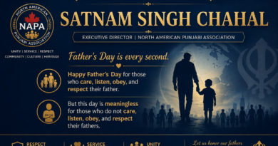 ਪਿਤਾ ਦਿਵਸ ਹਰ ਸਕਿੰਟ ਹੁੰਦਾ ਹੈ, ਸਿਰਫ਼ ਇੱਕ ਦਿਨ ਨਹੀਂ – ਸਤਨਾਮ ਸਿੰਘ ਚਾਹਲ