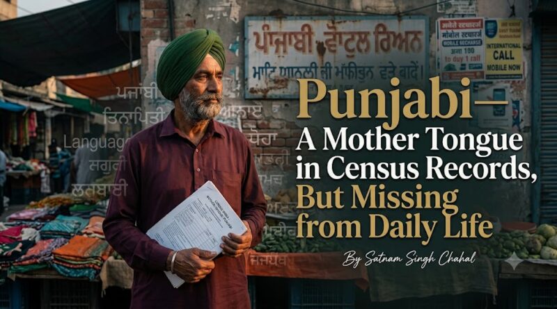ਪੰਜਾਬੀ-ਜਨਗਣਨਾ ਰਿਕਾਰਡਾਂ ਵਿੱਚ ਇੱਕ ਮਾਤ ਭਾਸ਼ਾ, ਪਰ ਰੋਜ਼ਾਨਾ ਜ਼ਿੰਦਗੀ ਵਿੱਚੋਂ ਗਾਇਬ