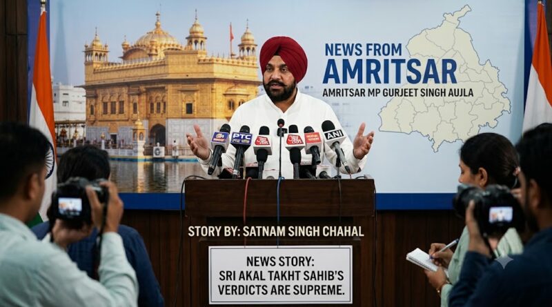 ਅੰਮ੍ਰਿਤਸਰ ਦੇ ਸੰਸਦ ਮੈਂਬਰ ਗੁਰਜੀਤ ਸਿੰਘ ਔਜਲਾ ਨੇ ਅਕਾਲ ਤਖ਼ਤ ਦੇ ਫੈਸਲੇ ਤੋਂ ਬਾਅਦ ਪੰਜਾਬ ਦੇ ਮੁੱਖ ਮੰਤਰੀ ਦੇ ਅਸਤੀਫ਼ੇ ਦੀ ਮੰਗ