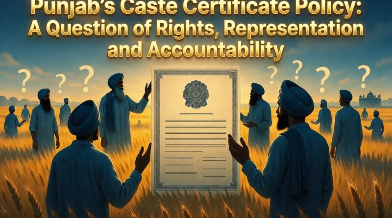 ਪੰਜਾਬ ਦੀ ਜਾਤੀ ਸਰਟੀਫਿਕੇਟ ਨੀਤੀ: ਅਧਿਕਾਰਾਂ, ਪ੍ਰਤੀਨਿਧਤਾ ਅਤੇ ਜਵਾਬਦੇਹੀ ਦਾ ਸਵਾਲ