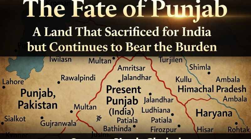 ਪੰਜਾਬ ਦੀ ਕਿਸਮਤ: ਇੱਕ ਅਜਿਹੀ ਧਰਤੀ ਜਿਸਨੇ ਭਾਰਤ ਲਈ ਕੁਰਬਾਨੀ ਦਿੱਤੀ ਪਰ ਬੋਝ ਸਹਿਣਾ ਜਾਰੀ ਰੱਖਿਆ – ਸਤਨਾਮ ਸਿੰਘ ਚਾਹਲ