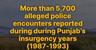 ਪੰਜਾਬ ਦੇ  ਸਾਲਾਂ 1987–1993 ਦੌਰਾਨ 5,700 ਤੋਂ ਵੱਧ ਕਥਿਤ ਪੁਲਿਸ ਮੁਕਾਬਲੇ ਦਰਜ ਕੀਤੇ
