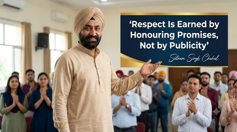 ਸਤਿਕਾਰ ਵਾਅਦਿਆਂ ਨੂੰ ਪੂਰਾ ਕਰਨ ਨਾਲ ਕਮਾਇਆ ਜਾਂਦਾ ਹੈ, ਪ੍ਰਚਾਰ ਨਾਲ ਨਹੀਂ