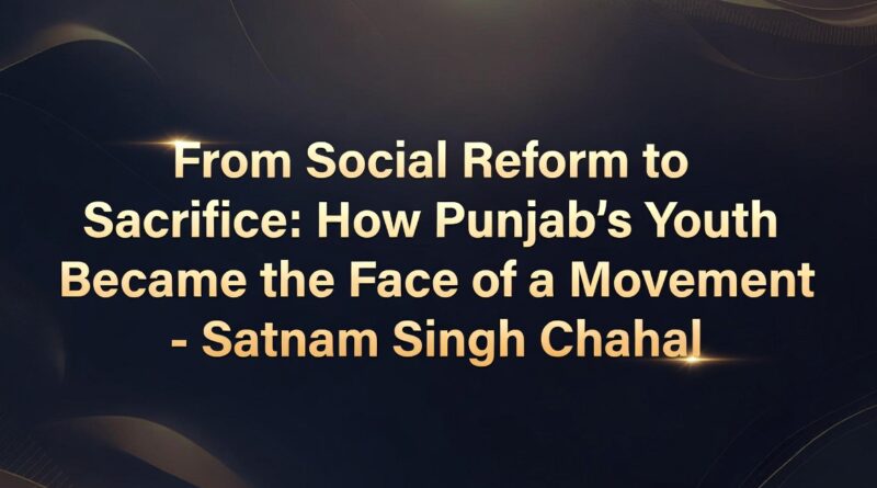 ਸਮਾਜਿਕ ਸੁਧਾਰ ਤੋਂ ਕੁਰਬਾਨੀ ਤੱਕ: ਪੰਜਾਬ ਦਾ ਨੌਜਵਾਨ ਕਿਵੇਂ ਇੱਕ ਲਹਿਰ ਦਾ ਚਿਹਰਾ ਬਣਿਆ – ਸਤਨਾਮ ਸਿੰਘ ਚਾਹਲ