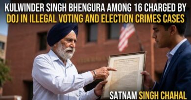  ਕੁਲਵਿੰਦਰ ਸਿੰਘ ਭੇਂਗੂਰਾ ਸਮੇਤ ਅਮਰੀਕਾ ‘ਚ ਚੋਣੀ ਧੋਖਾਧੜੀ ਖ਼ਿਲਾਫ਼  ਸਮੇਤ 16 ਵਿਅਕਤੀ ਚਾਰਜ