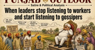 ਚਮਚਾ, ਚੁਗਲਖੋਰ ਅਤੇ ਨੇਤਾ — ਤਿੰਨ ਕਿਰਦਾਰ, ਇੱਕ ਕੁਰਸੀ ਸਿਆਸਤ ਦੀ ਉਹ ਕਹਾਣੀ ਜਿੱਥੇ ਸੱਚ ਬਾਹਰ ਖੜ੍ਹਾ ਰਹਿੰਦਾ ਹੈ ਤੇ ਚਮਚਾਗਿਰੀ ਅੰਦਰ ਬੈਠ ਕੇ ਰਾਜ ਕਰਦੀ ਹੈ