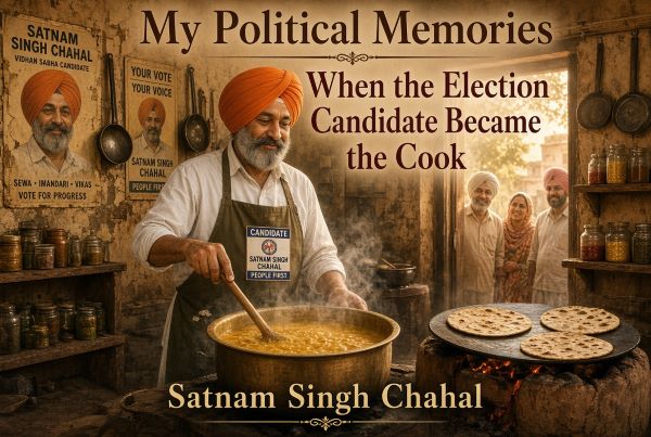 ਮੇਰੀਆਂ ਰਾਜਨੀਤਿਕ ਯਾਦਾਂ – ਜਦੋਂ ਚੋਣ ਉਮੀਦਵਾਰ ਕੁੱਕ ਬਣਿਆ – ਸਤਨਾਮ ਸਿੰਘ ਚਾਹਲ