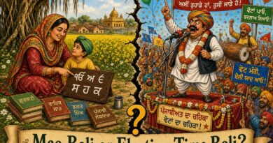ਪੰਜਾਬ ਆਉਟਲੁੱਕ ਵਿਅੰਗ ਪੰਜਾਬੀ: ਮਾਂ ਬੋਲੀ ਜਾਂ ਚੋਣਾਂ ਦੇ ਸਮੇਂ ਬੋਲੀ?ਸਤਨਾਮ ਸਿੰਘ ਚਾਹਲ